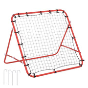 Rete di rimbalzo per calcio 96 x 80 x 96 cm, angolo regolabile, rosso-nero, ideale per allenamenti e partite
