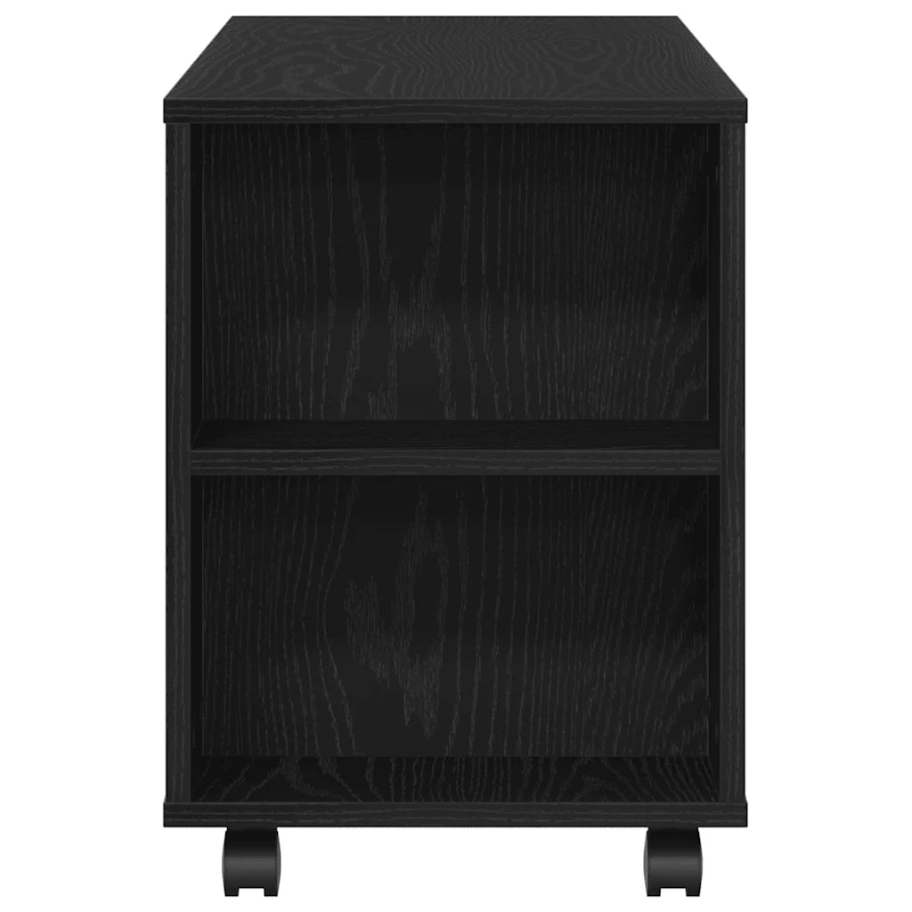 Mobile Porta TV con Ruote Rovere Nero 102x34,5x43 cm Truciolato 862479