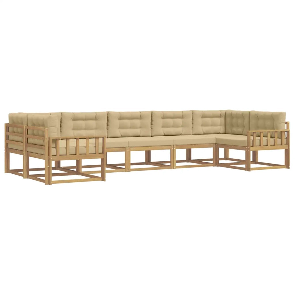 Set di divani da esterno con cuscino 7 pcs Bianco e Beige 3386967