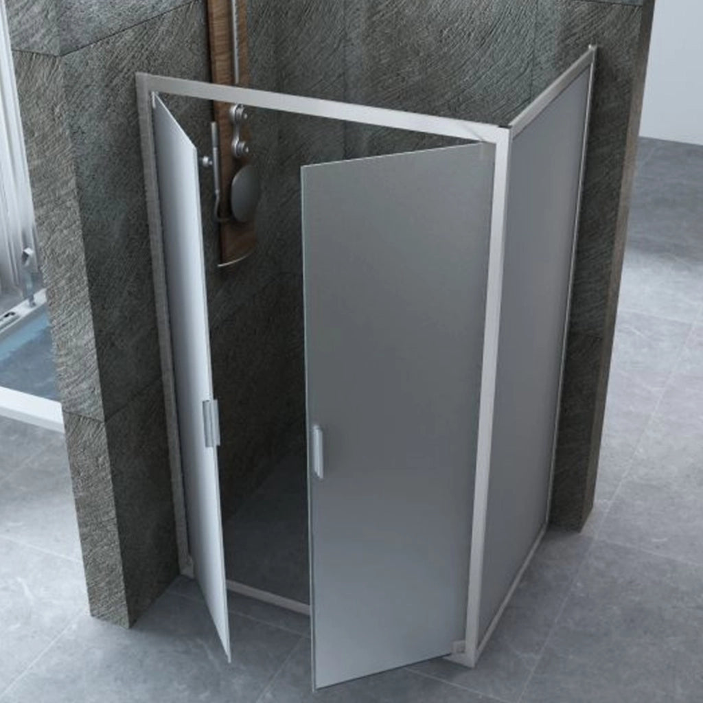 Box doccia apertura saloon cristallo opaco 6mm kim, misura 70x120
