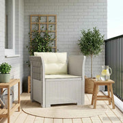 Poltrona a 1 Posto con Cuscini Aspetto Rattan PP Bianco 8011876