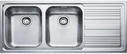 Franke 101.0085.849 1 lavello per cucina ad incasso modello logica line 2 vasche a sinistra misura 116x50 cm in acciaio inox