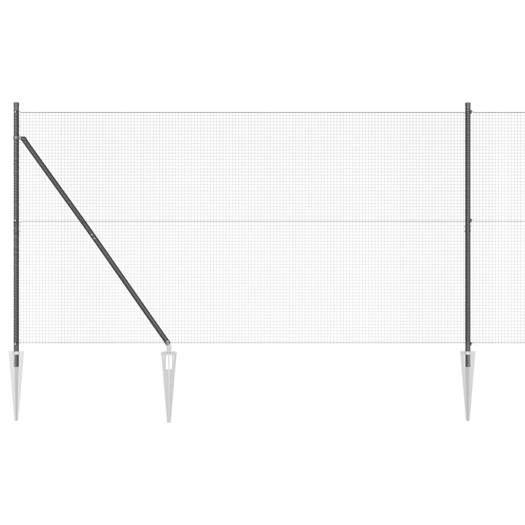 Set di Posti per Recinzione Set di 2 Grigio Metallo 25 x 1,5 m