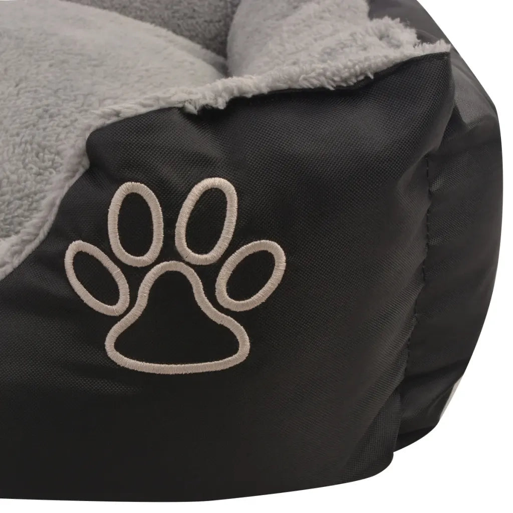 Cuccia per Cani con Cuscino Imbottito Taglia M Nero 170420