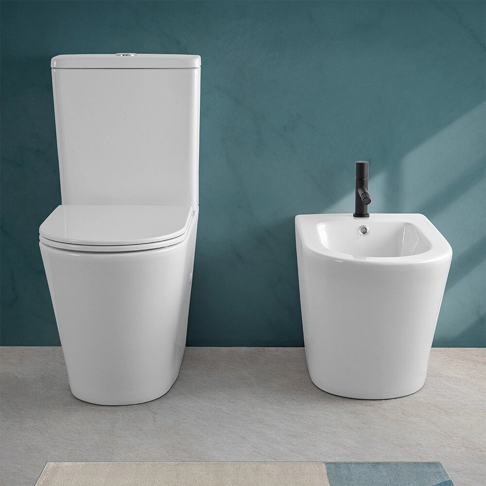 Copriwater soft close slim in termoindurente bianco lucido a sgancio rapido Klan