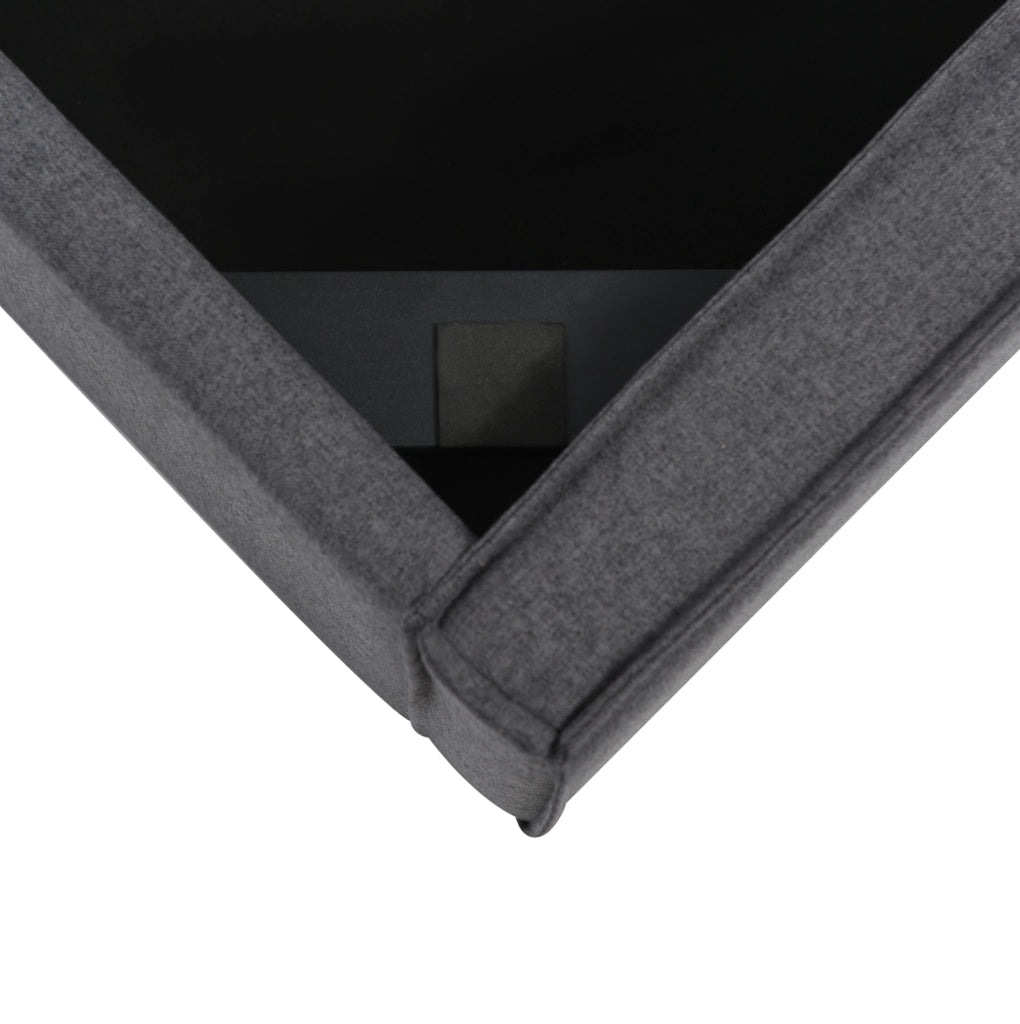 Letto imbottito 140x200 cm con contenitore idraulico in cotone grigio