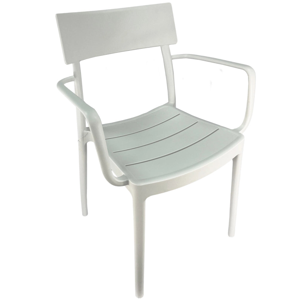 Marvin Sedia In Polipropilene Roma Da Interno Esterno Giardino Impilabile Design Sedie Con Braccioli Mode Bianco/1 Sedia