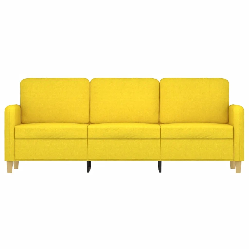 Divano a 3 Posti Giallo Chiaro 180 cm in Tessuto 359491