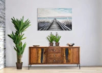 Dipinto Su Tela Pontile cm 120X3,8X80