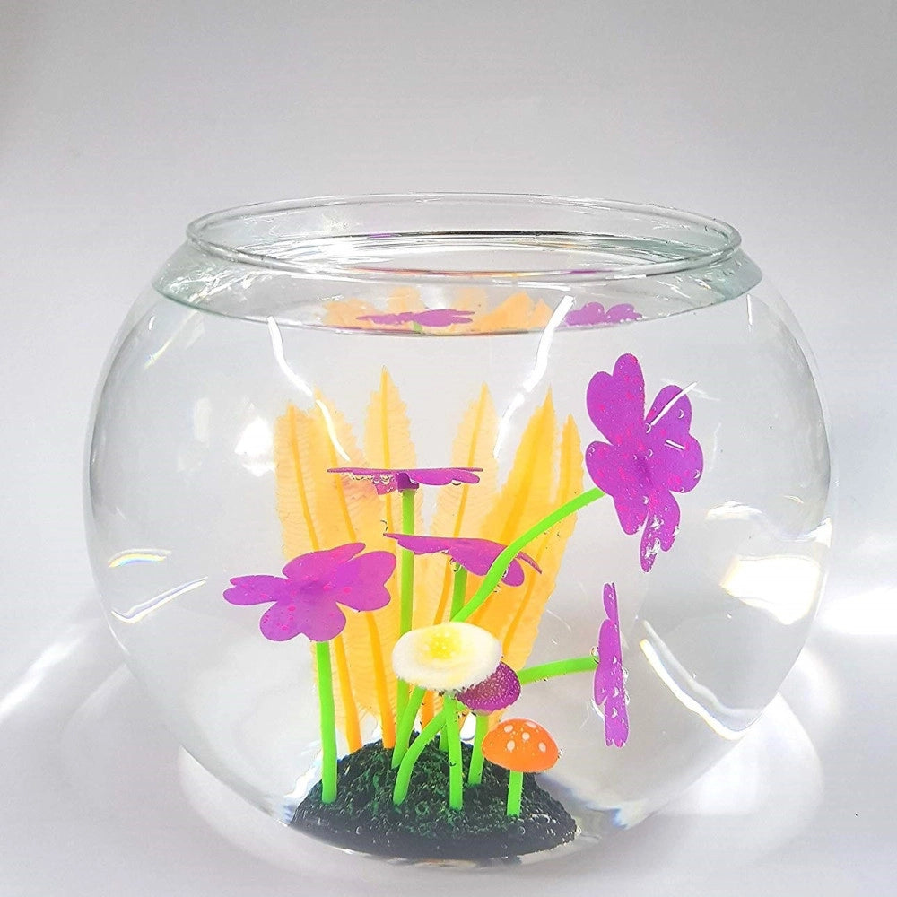 Trade Shop - Piante Fiori Colorati Fluorescente 8x12cm  6594 Artificiali Finte Acquario -