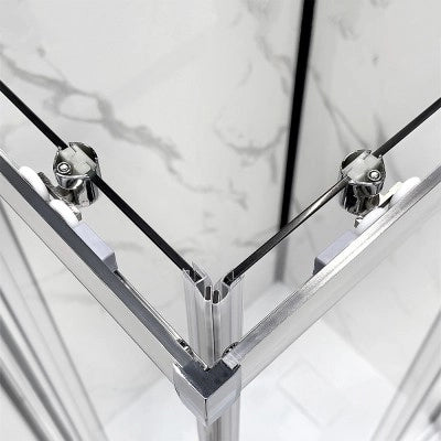 Box doccia angolare 90x90 cm doppio scorrevole vetro trasparente Tay