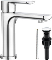 Fonte a doppio rubinetto con interruttore e accessorio di scarico in acciaio inossidabile lucidato a specchio cromato - rubinetti da bagno per vasca da bagno con doppia maniglia per acqua calda e fredda con tubo di alimentazione