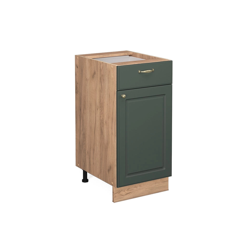 Mobiletto base per cucina Fame-Line Verde-oro rustico/Rovere dorato 40 cm senza piano di lavoro Vicco