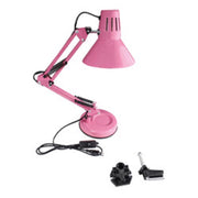 Trade Shop - Lampada Da Scrivania Con Braccio Snodabile Attacco E27 Luce Tavolo Per Ufficio - Rosa