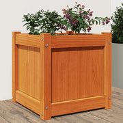 Fioriera Giardino-Vaso da Esterno-Contenitore per Piante Marrone Cera 40x40x40 cm Legno Massello Pino