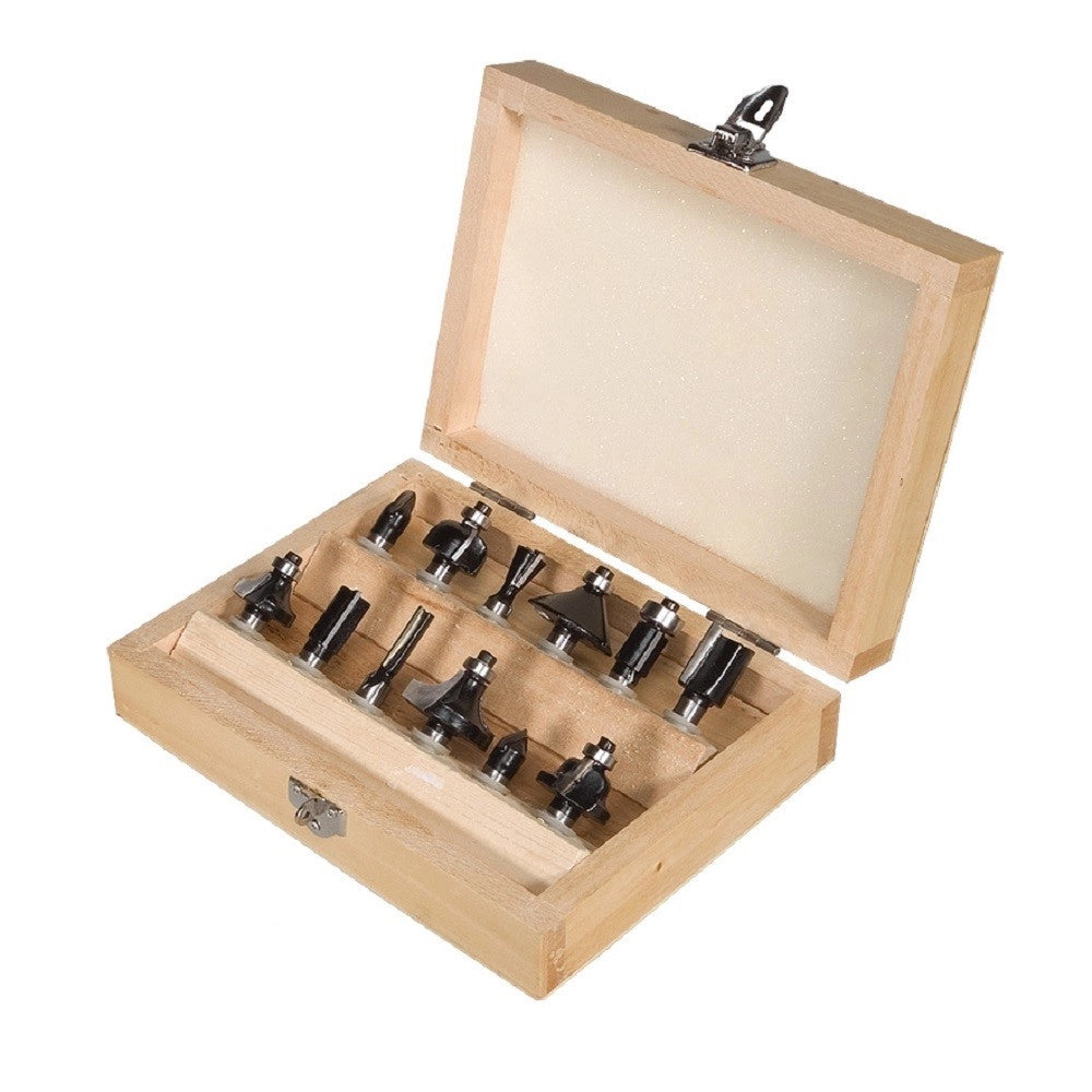 Trade Shop - Set 12 Pz. Frese Legno Frese Per Scanalare Gambo 8 - 12 Mm Fresatrice Pantografo -