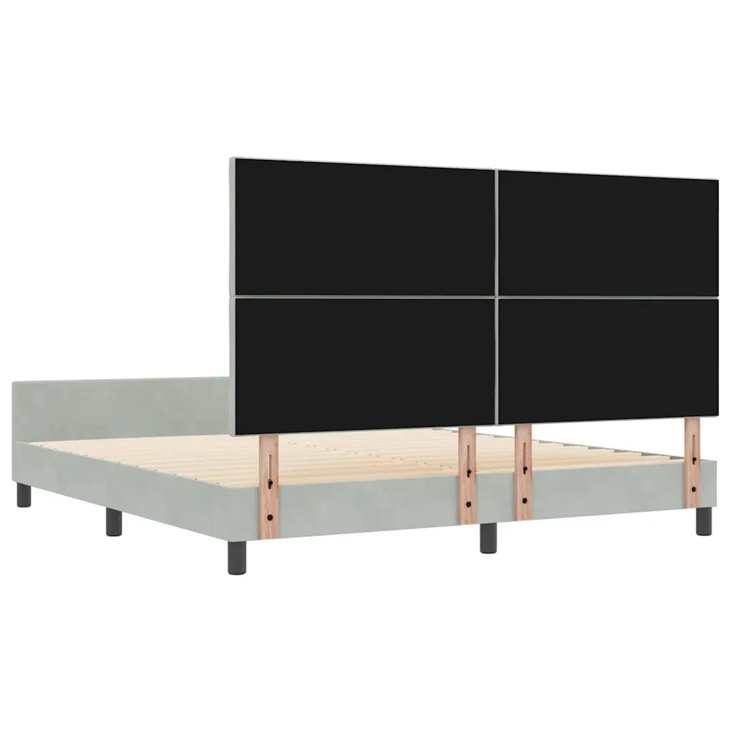 Letto a molle con testiera Grigio chiaro 180 x 200 cm Velluto 3345023