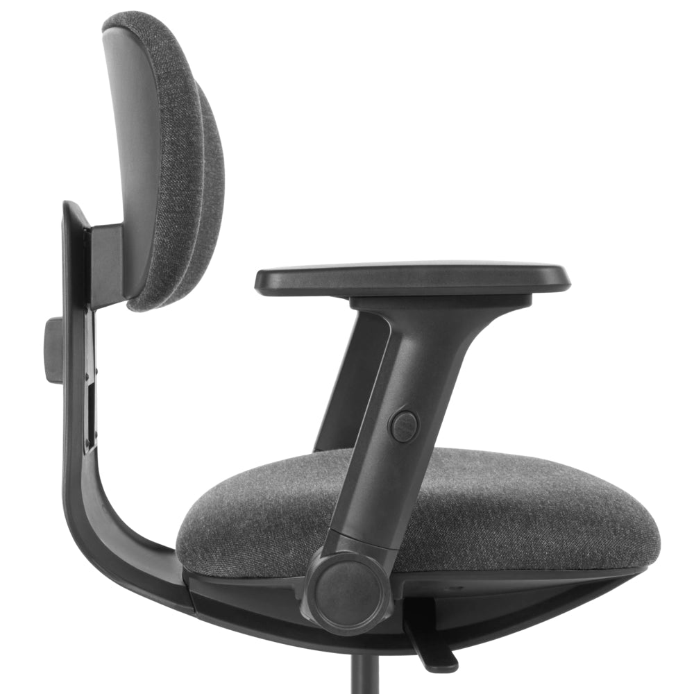 Sedia da ufficio in tessuto nero con schienale e braccioli regolabili, design moderno, per l'ufficio domestico