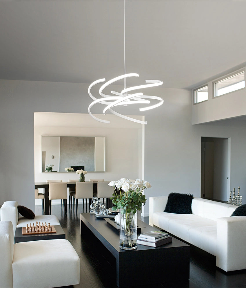 Sospensione in metallo verniciato bianco Nest LED 80W CCT 3000K 4000K 6000K CRI?80 220-240V 50/60Hz 6400Lm