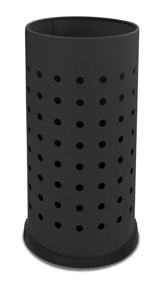 Portaombrelli in Acciaio Verniciato Ø24xh48 cm Con Vaschetta Raccogli Goccia Nero