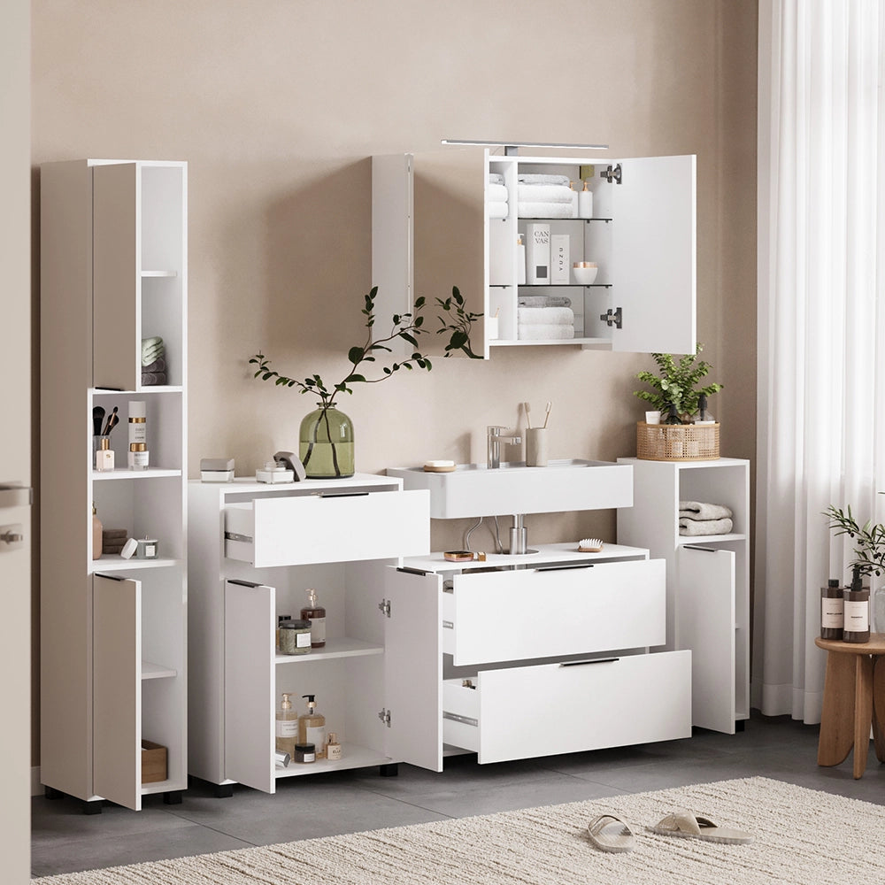 Vicco Set di mobili da bagno Bianco 5 parti