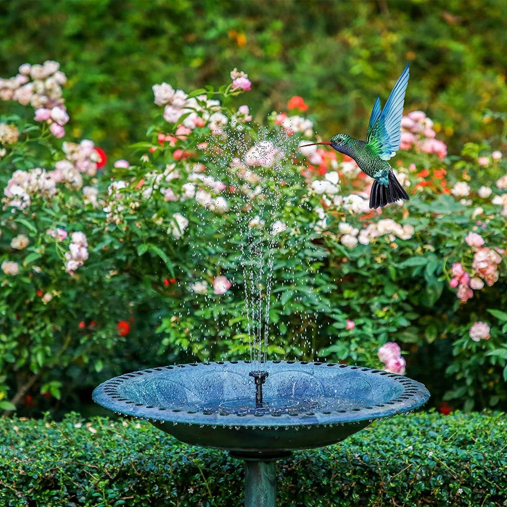 Trade Shop - Fontana Con Pannello Solare Da Giardino Per Laghetto Piscina Uccelli Acqua -
