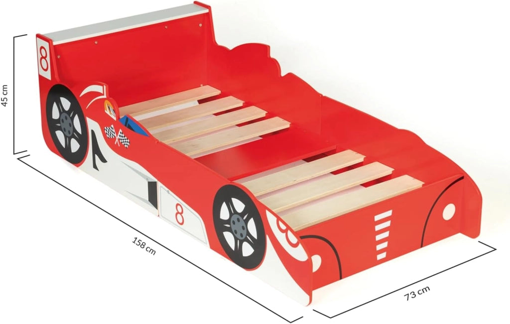Letto per bambini formula 1 rosso 70x140 cm TEDDI