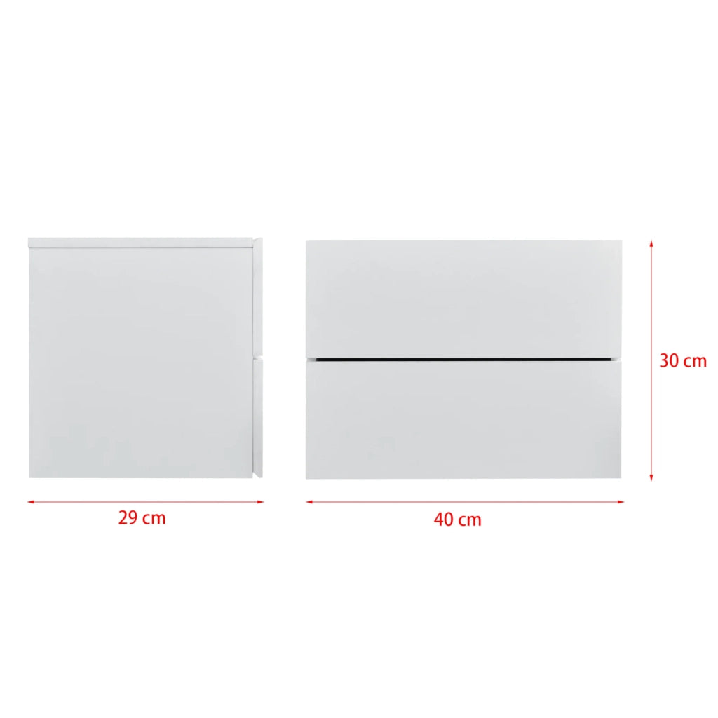 Comodino/mobiletto da parete con 2 cassetti bianco 03_0000820