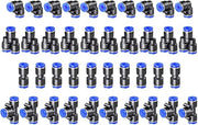 Connettori Pneumatici 40pz - 3/8 Pollici Inserimento a Spinta - T-Stella/Splittatore/Angolo - Robusto e Duraturo - Pressione di Servizio fino a 1 MPa - Intervallo di Temperatura -20°C a 60°C - Connettori per Gas