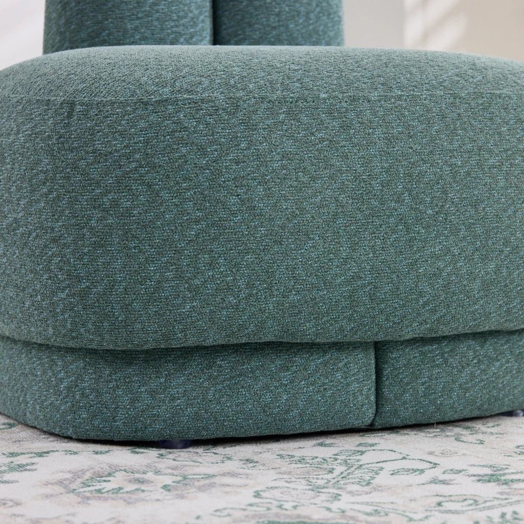 Pouf con forma di coniglio; poggiapiedi e seduta aggiuntiva in tessuto; schiuma; compensato e legno verde