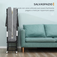 Letto Pieghevole Singolo 90x200 cm con Materasso Spesso 10 cm Rete in Metallo Nero