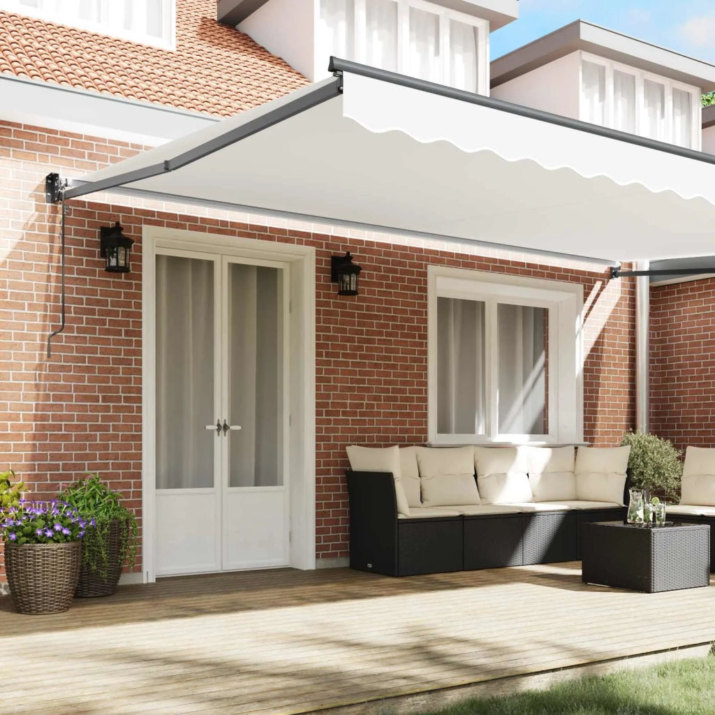 Tenda da Sole Bianco 500 × 300 cm Poliestere e Metallo 3331362