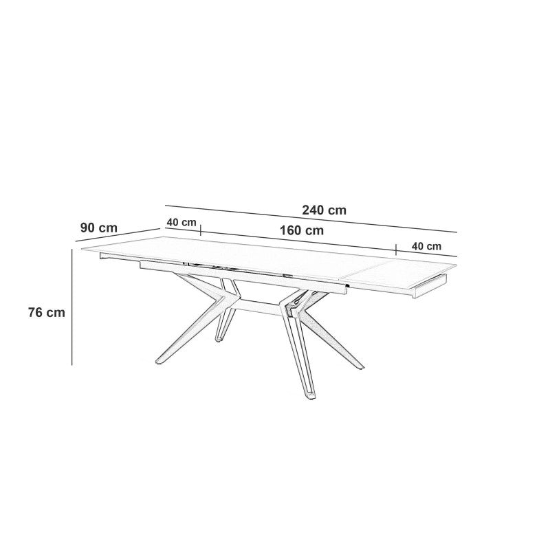 Tavolo allungabile 160/240 x 90 x 76 cm Match 3 90cm X 160/240 cmcm H 76cm Stones