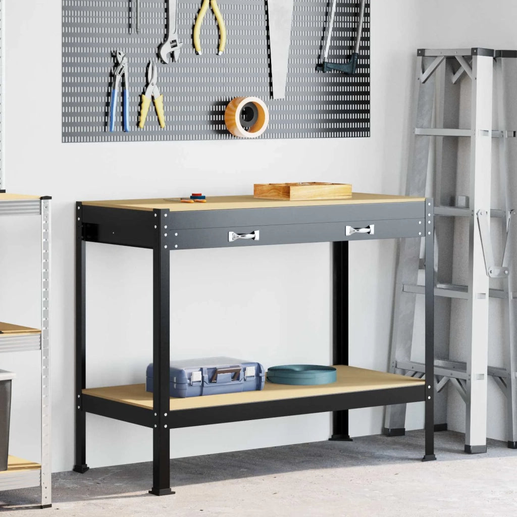 Banco da lavoro con cassetto Nero 114 x 54 x 91 cm CFW8945190