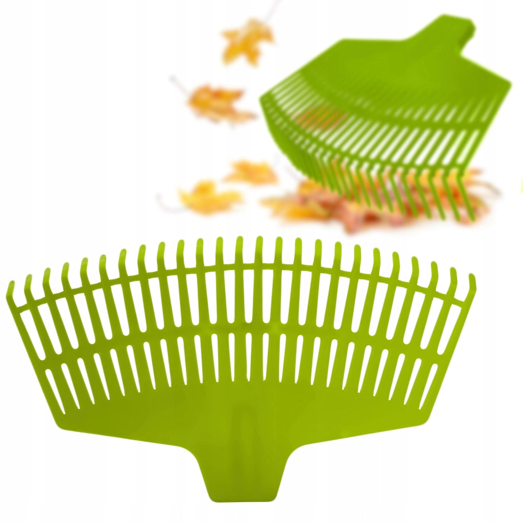 Rastrello da giardino KADAX per foglie ed erba, con artigli, senza manico, in plastica, verde