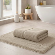 Sanamasa, Telo Bagno Sfumatura Colore Struttura Crema, Bianco Crema