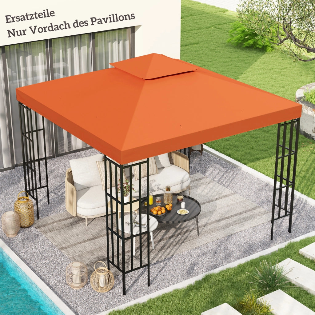 Tetto di ricambio per gazebo 3x3m ¨C Xylo ¨C idrorepellente rosso ruggine