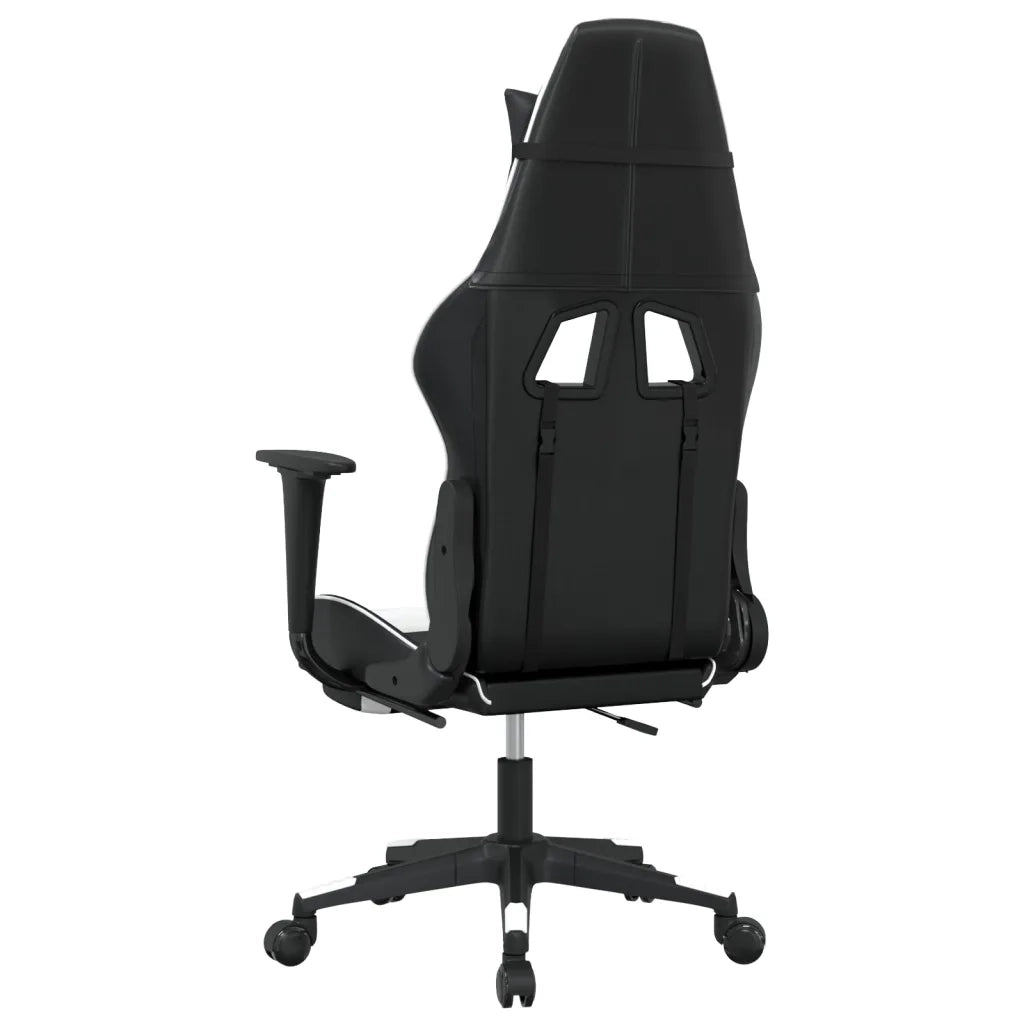 vidaXL Sedia da Gaming con Poggiapiedi Nero e Bianco in Similpelle