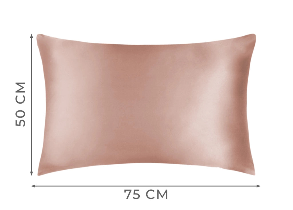 Federa Guanciale Cuscino Letto 100% Seta Chiusura Zip In Tinta Unita - Federa - Rosa