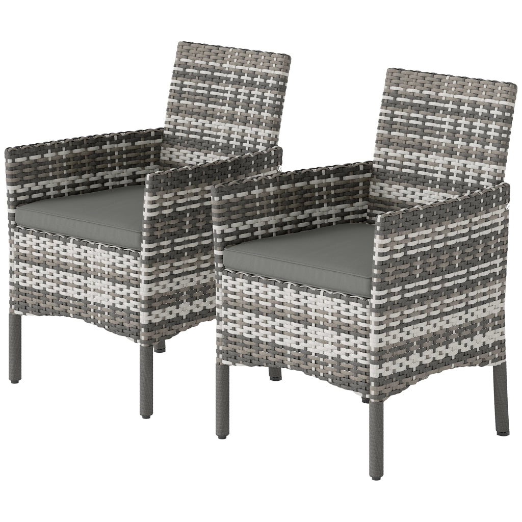 Set 2 Sedie da Giardino in Polyrattan con Cuscini ¨C Zephmum ¨C Grigio