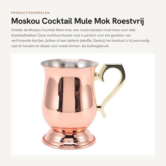 Tazza Cocktail Multifunzionale con Manico - Resistantia Corrosione - Per Birra/Ice Tea/Ice Coffee - Duraturo - Facile da Pulire - Tazza da Drink