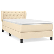 Letto singolo | Letto per adulti | Giroletto a Molle con Materasso Crema 80x200 cm inTessuto