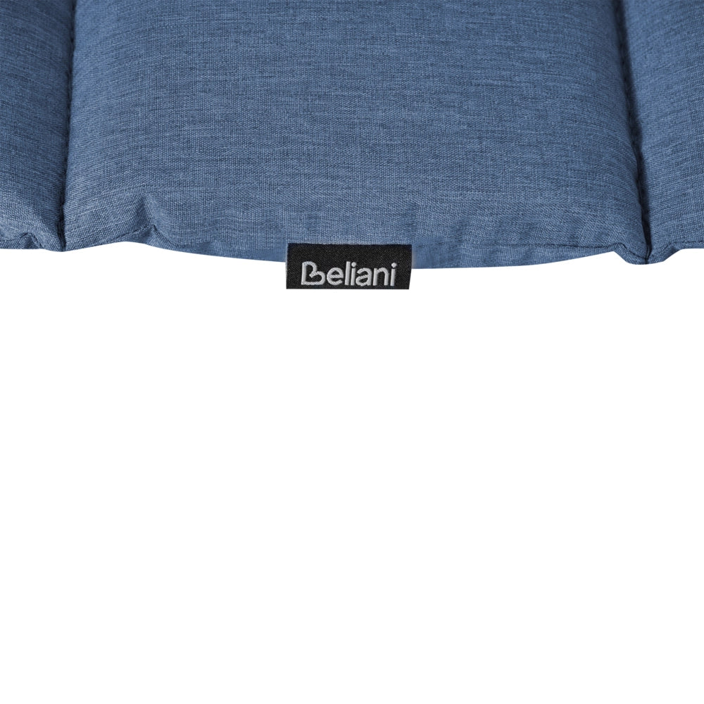 Cuscino per lettino da sole in poliestere blu, resistente ai raggi UV e idrorepellente, con lacci e poggiatesta, imbottitura spessa