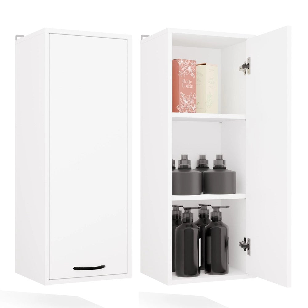 Mobile bagno sospeso scaffale NINA W1D bianco colonna 1 ante 3 ripiani