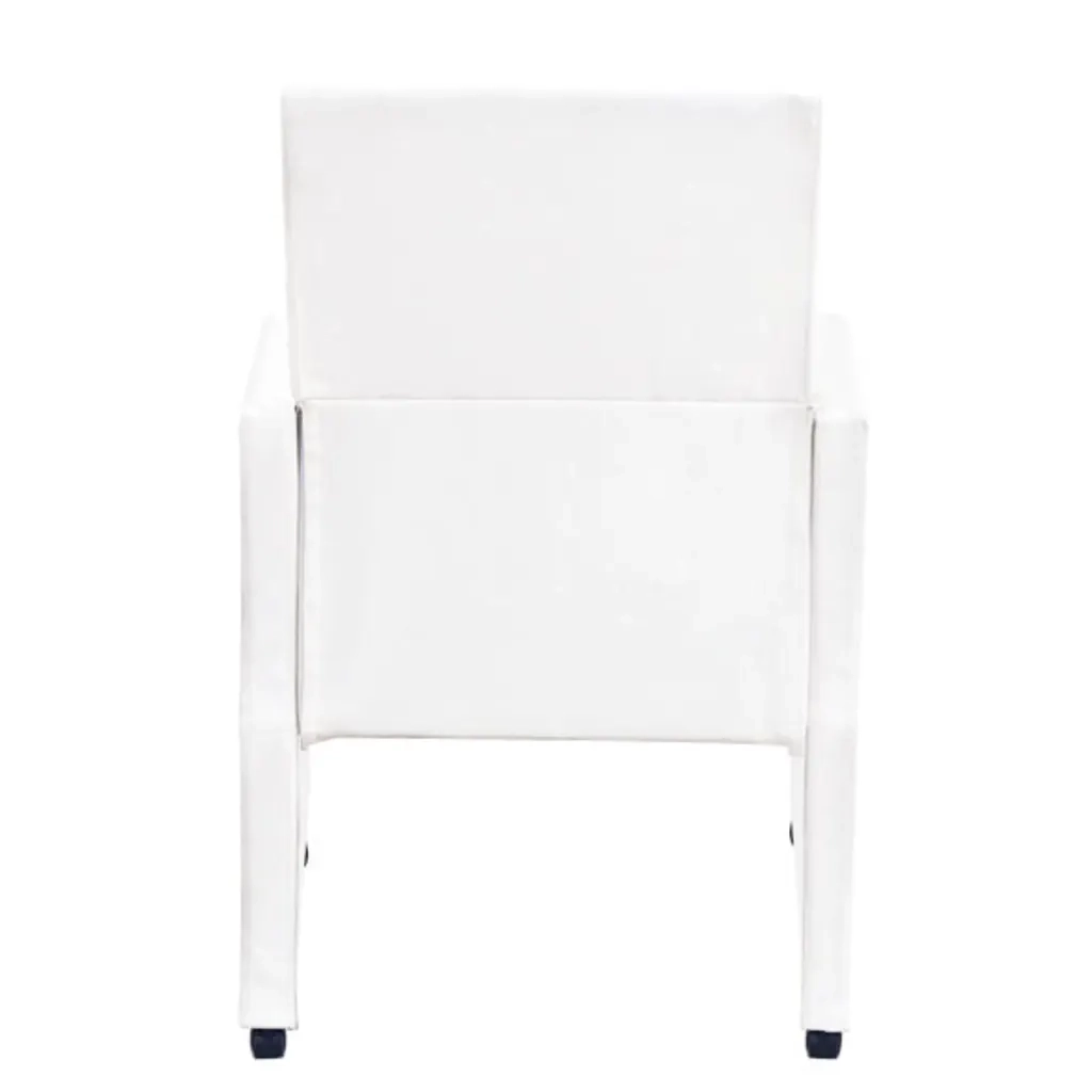 Sedie da Pranzo 2 pz Bianche in Similpelle 60347