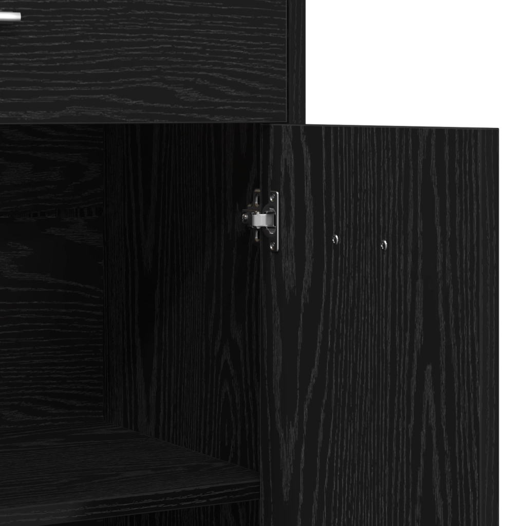 Mobile da Bagno  Nero Rovere 60x33x80 cm Legno Ingegnerizzato