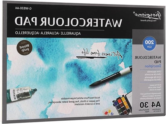 Papier A4 200 g 30 fogli per acquerelli gouache acrilici per bambini studenti insegnanti artisti