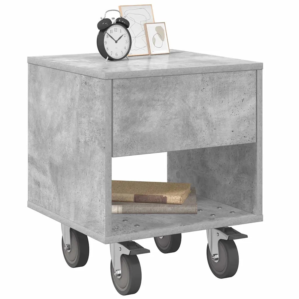 Comodino 2 pcs Grigio cemento 40,5 x 40 x 48 cm