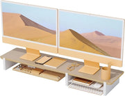 Altezza Regolabile per Doppio Monitor, Stand Riser in Metallo