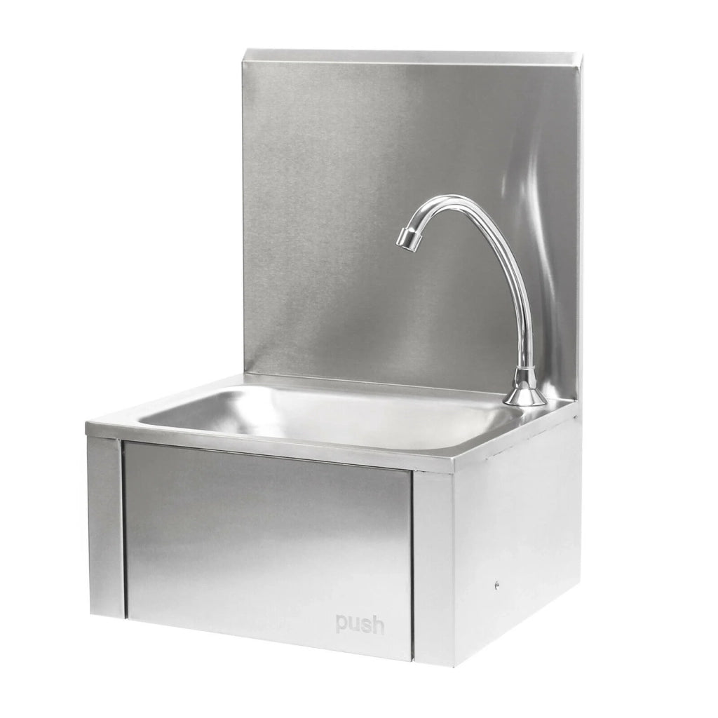 Lavello gastronorm in acciaio inox con comando a ginocchio e lavamani antispruzzo 16_0002395